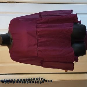 Purple Bell Sleeve High Low Top size small By STYLUS